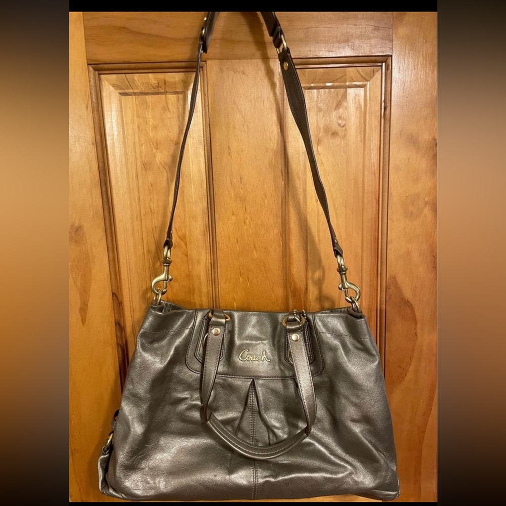 Coach Ashley Satchel/Crossbody - Pewter Leather